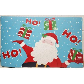 Trim A Home PRINTED CUSHIONED PVC MAT (w/rubber back)(18"x30") SANTA & CHRISTMAS GIFTS, TAH
