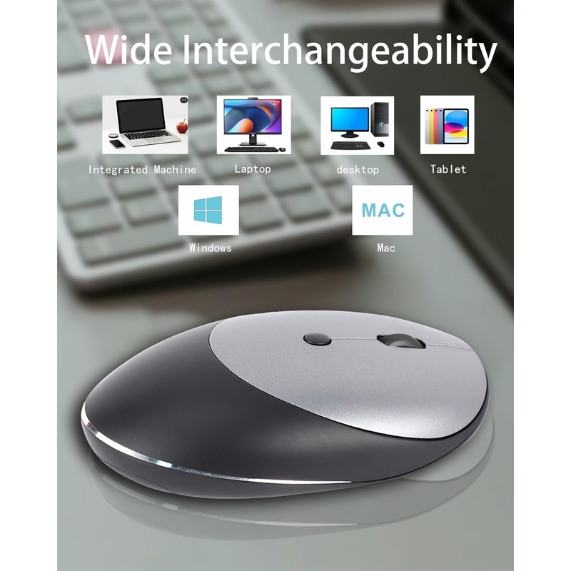 Wireless Bluetooth Mouse，Geyes 2.4G Mouse with USB Receiver Portable Optical