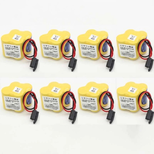 Unbranded 8x BR-2/3AGCT4A BR2/3AG BR2/3AGCT4A Battery for FANUC A98L-0031-0025 Black