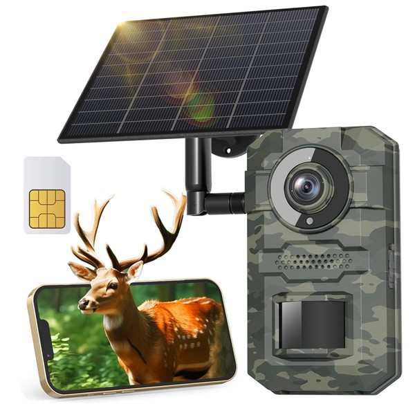 ELECCTV 1PACK Solar Trail Camera, Cellular Trail Camera with Built-in
