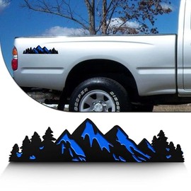 10 Inch Snow Mountain Graphic Logo Badge, Trunk Mountain Logo Emblem for Car Trunk Tailgate Emblem (Blue Black)