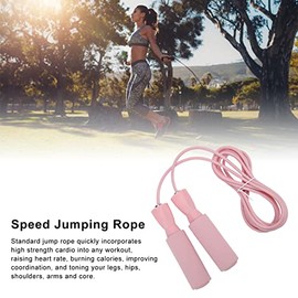 Saltar la cuerda, rodamientos dobles Saltar la cuerda Amplia aplicación para fitness para adultos(Rosado)                                             