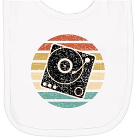 inktastic Turn Table Record Player Retro Newborn Bib White 369a6