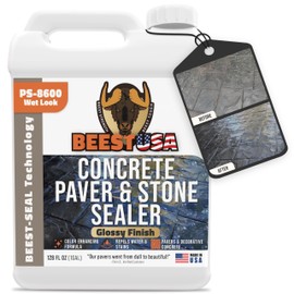 Paver Sealer - 8600 Wet Look (Medium Gloss) - 1 Gallon Covers up to 175-250 sq ft (2 Coats)| Concrete Sealer Outdoor - Color Enhancing Acrylic Sealant for Stones, Patios, Pavers, Bricks & Driveways
