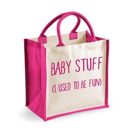 60 Second Makeover Limited Medium Jute Bag Baby Stuff I Used To Be Fun Pink Bag