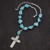Turquoise Cross Choker Pendant Necklace for Women Silver Plated Irregular