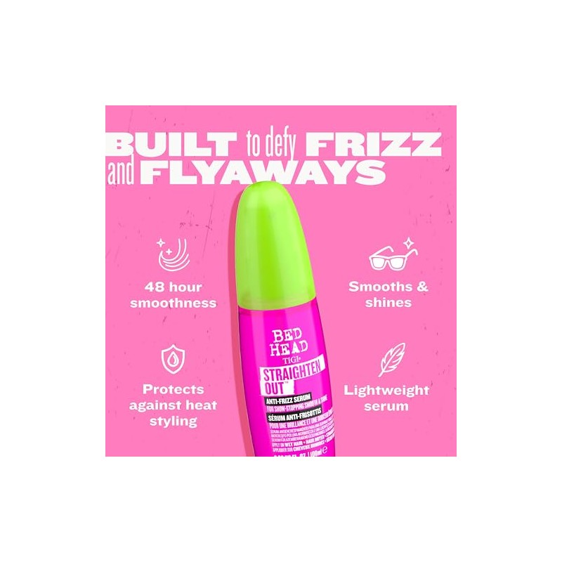Bed Head by TIGI Straighten Out Anti-Frizz Hair Serum, Smooths,