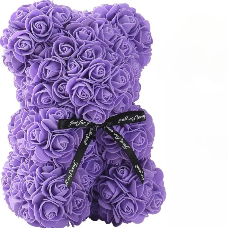 Artificial Rose Teddy Bear with LED Light – Romantic Flower