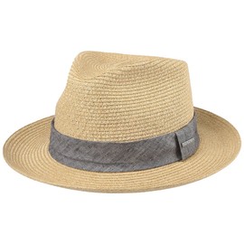 Stetson Lintano Toyo Straw Hat Women/Men – Made of 100% Toyota Straw – With Cotton Lining Band – Feather-Light and Comfortable – Travel Hat with Hat Band – Fedora – Sun Hat Spring/Summer, natural