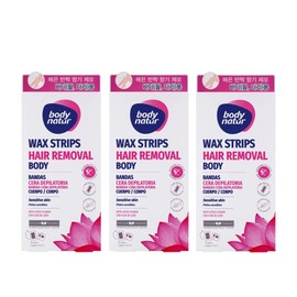 Body Nature Hair Removal Wax Strips for Body 16 sheets x 3-Lotus Flower / 바디네이처 제모 왁스 스트립 포 바디 16매 x 3-로터스 플라워