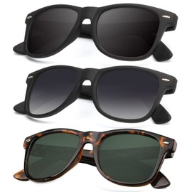 KALIYADI Polarized Sunglasses for Men and Women Matte Finish Sun glasses Color Mirror Lens UV Blocking (3 Pack)