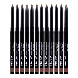 Beauty Spot (12pcs) Nabi Retractable Waterproof Eyeliner Pencil - Long Lasting Fade Resistant Formula - Quick Makeup Remover (Brown)