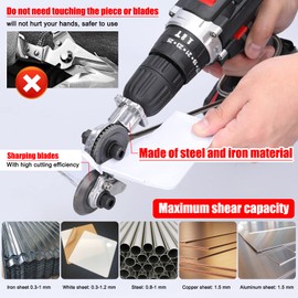 Duangu Electric Drill, Sheet Metal Cutter, Electric Drill, Metal Plate, Auxiliary Cutter, 0.03 inch (0.8 mm), Metal, Iron, Tin Plate, Quick Cut Tool, Labor Saving, Electric Drill, Cutter, Accessories,