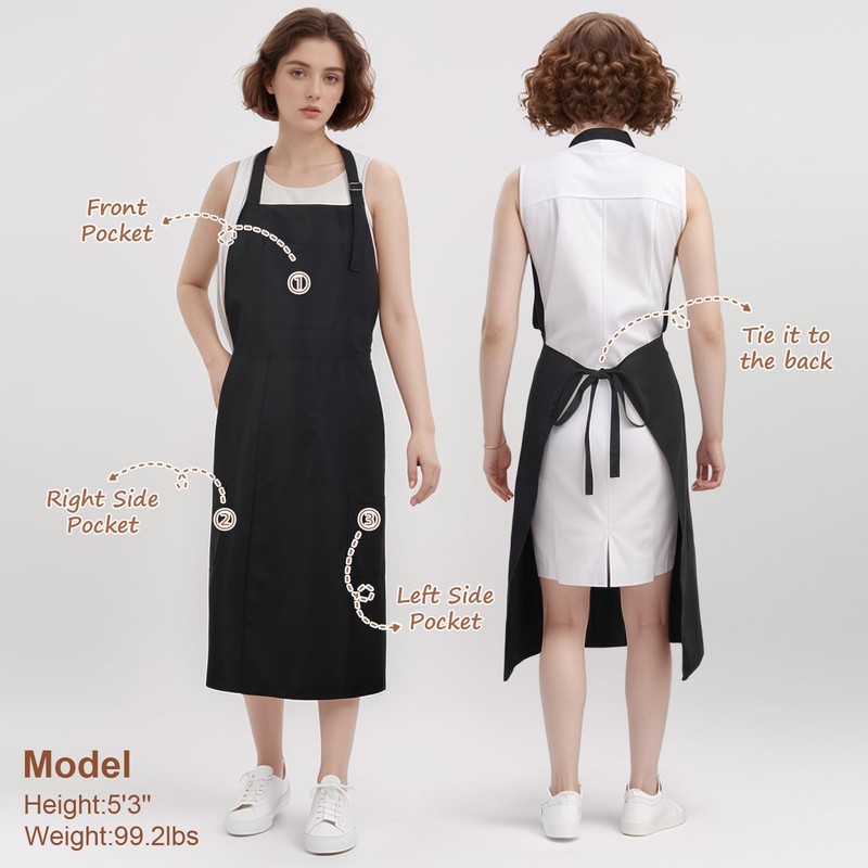 XLSXEXCL Pottery Split Leg Apron, Split Apron with Adjustable Straps,