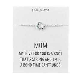 Philip Jones Sterling Silver Mum Quote Knot Bracelet