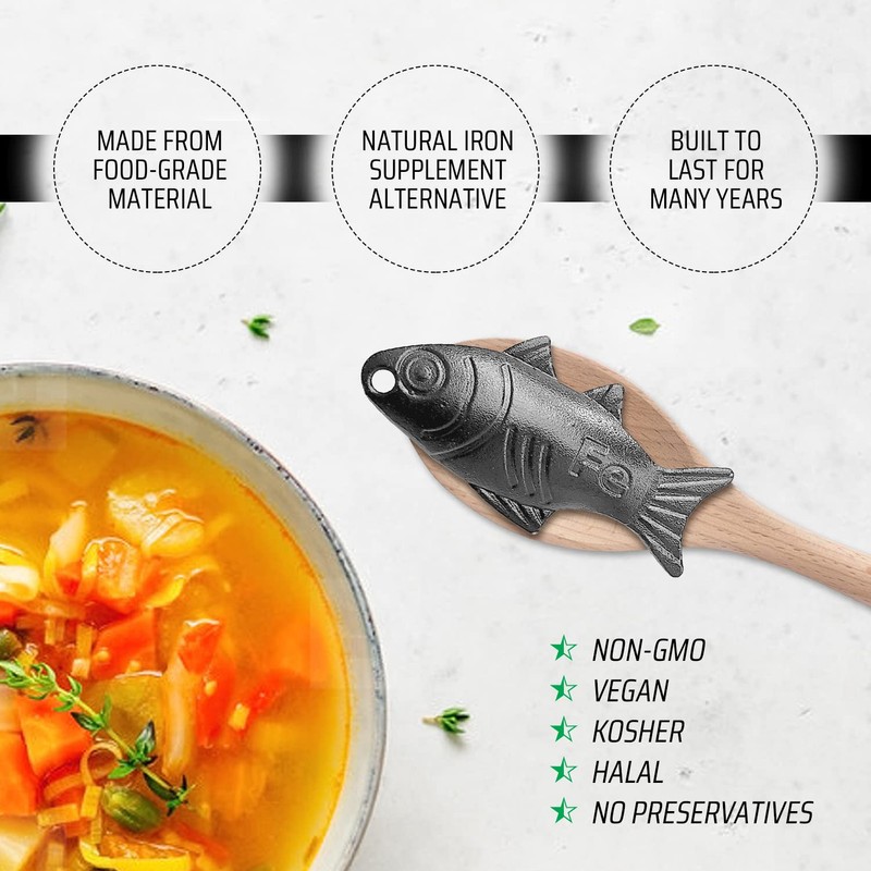Vegan Iron Fish Cooking Tool - Premium Quality - Iron