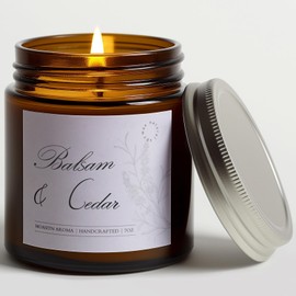 MOASITN Balsam & Cedar Scented Candles for Home|Red Berries, Cedar,Sandalwood,Amber Scented Soy Candle| Longlasting Aromatherapy Candle| Jar Candel Gift for Women,Men for Christmas,Winter,Birthday|7oz