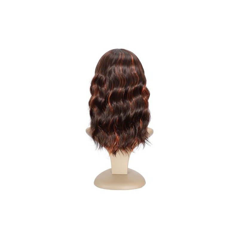 Ucubb Pelucas cortas y rizadas con flequillo para mujer, pelucas