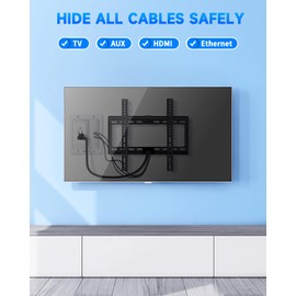 HAPYTHDA in Wall Cable Management Kit for TV, Recessed Outlet with 2AC 2USB, TV Cable Hider Wall Kit for Low Voltage Cables, Multiple Devices Hide TV Cords for Wall Mount TV, White