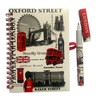 Famous London Icons A6 Notebook Notepad & Pen - Wire-bound