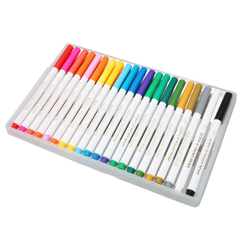 21 Colors Paint Pens Acrylic Markers Washable Dry Quickly Paint