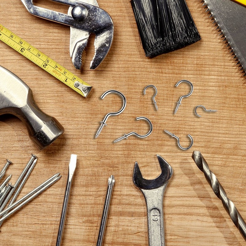 KUUQA 75 Pcs Multi-Size Nickel Plated Metal Ceiling Hooks Screw