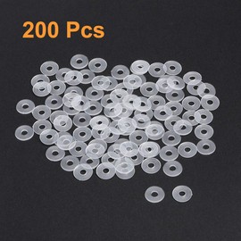 sourcing map Nylon Flat Washers M3.5 11mm OD 3.5mm ID 1mm Thickness Sealing Gasket for Faucet Pipe Water Hose, Clear, Pack of 200