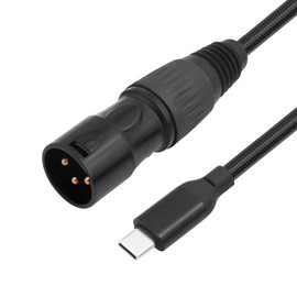 Lrbners USB-C to XLR Male Cable, 3.3FT USB-C to XLR Male Adapter Cable for Active Speakers, Mixers, Power Amplifiers, and Professional Audio Equipment