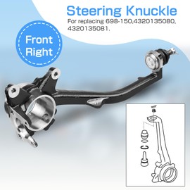 Dexepe Front Passenger Side Steering Knuckle Compatible with Toyota 4Runner 1996-2002, Sequoia 2001-2003, Tacoma 1995-2004, Tundra 2000-2003 W/ABS for Replacing 698-150 ‎4320135080 4320135081 (Right)