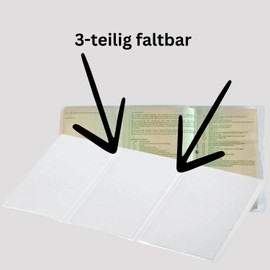 Olanmarp Vehicle registration certificate cover, 3-piece, foldable, transparent, crystal clear, car licence protective cover, robust, tear-resistant, phthalate-free, food-safe, 100% recyclable, PVC