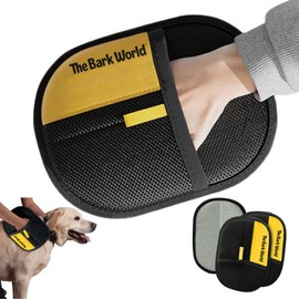 The Bark World Pet Hair Removal Gloves 2-Pack – Electrostatic Reusable Fur Remover Mitts for Cat & Dog Hair – Washable Lint Remover for Couch, Clothes, Car & Pet Beds