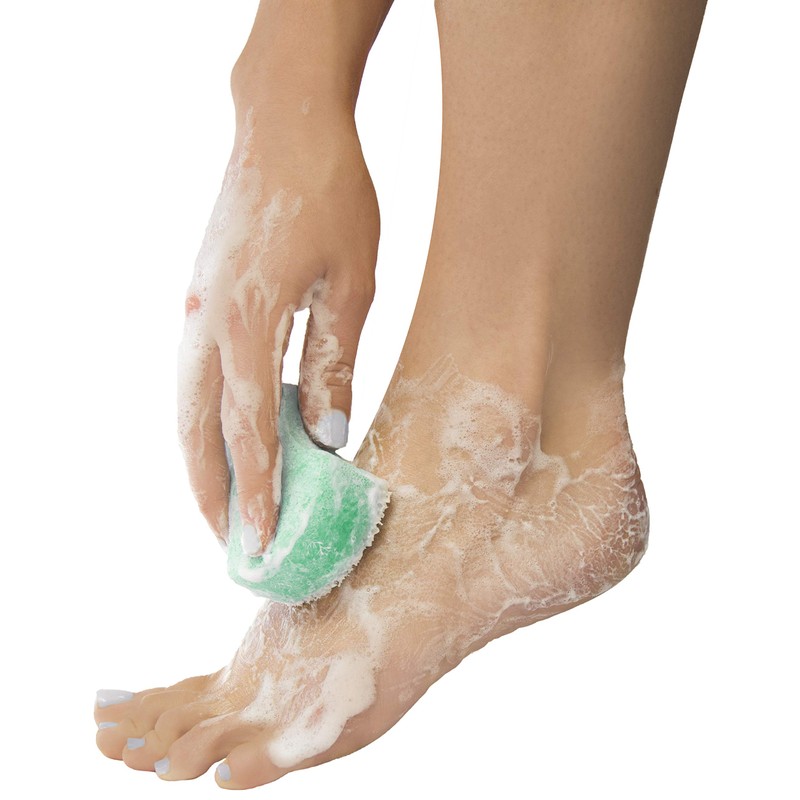 Spongables Pedi Scrub Foot Exfoliating 20+ Wash Sponge, Peppermint and