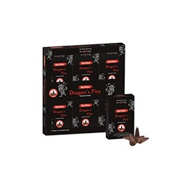 Stamford 37482 Dragon Fire Incense Backflow, 12 Cones x 6 Packs, Black, One Size