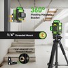 Huepar Laser Level 360 Self Leveling, Rechargeable Green Laser 3x360°