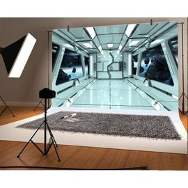 Yeele 10x6.5ft Spaceship Backdrop Spacecraft Space Station Interior Exploring Future Background for Photography Universe Planet Kid Boy Girl Portrait Photo Booth Shoot Vinyl Studio Props