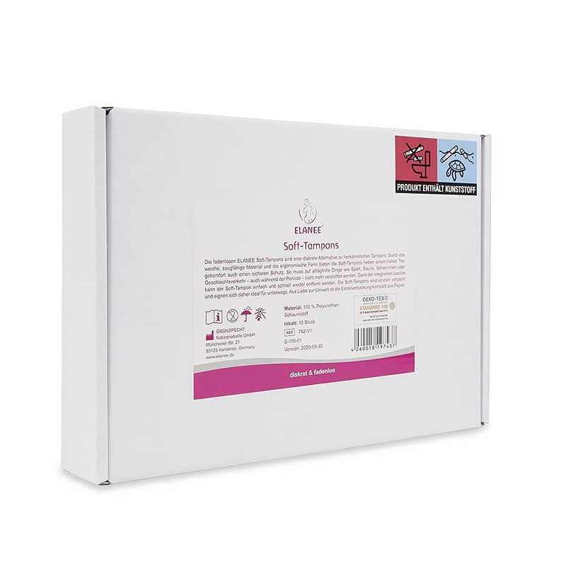 ELANEE Soft Tampons, Threadless Tampons, Soft & Flexible Material, Pack