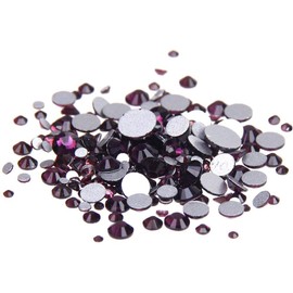 AD Beads 1440pcs Mixed Size Non Hotfix Quality Rhinestones Flatback Nail Art Pick Color (Amethyst 17)