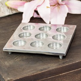 Antikas - Aluminium Tea Light Holder 9 Square Decoration