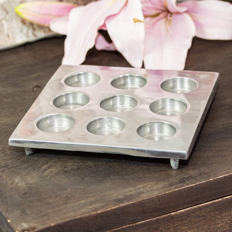 Antikas - Aluminium Tea Light Holder 9 Square Decoration