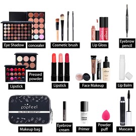 Kit de Maquillaje Profesional, Juego de Maquillaje Paleta de Sombras de Ojos Face Set Completo Cosmética, Todo en Uno Makeup Gift Set Incluye Eyebrow cream, Brillo de Labios, Brochas de Maquillaje