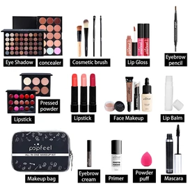Kit de Maquillaje Profesional, Juego de Maquillaje Paleta de Sombras de Ojos Face Set Completo Cosmética, Todo en Uno Makeup Gift Set Incluye Eyebrow cream, Brillo de Labios, Brochas de Maquillaje