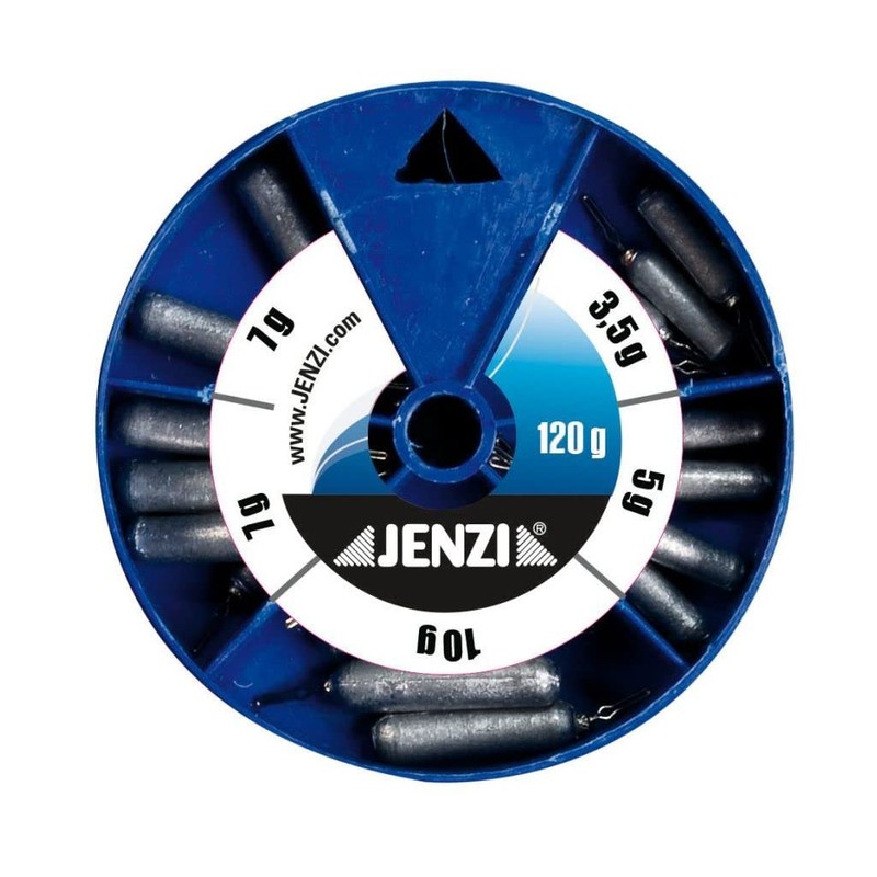 Drop Shot Sinker Assortment 120 g, in a round tin
