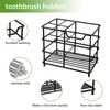 YOLCAR Toothbrush Holder for Bathrooms, 4 Slots Black Stainless Steel