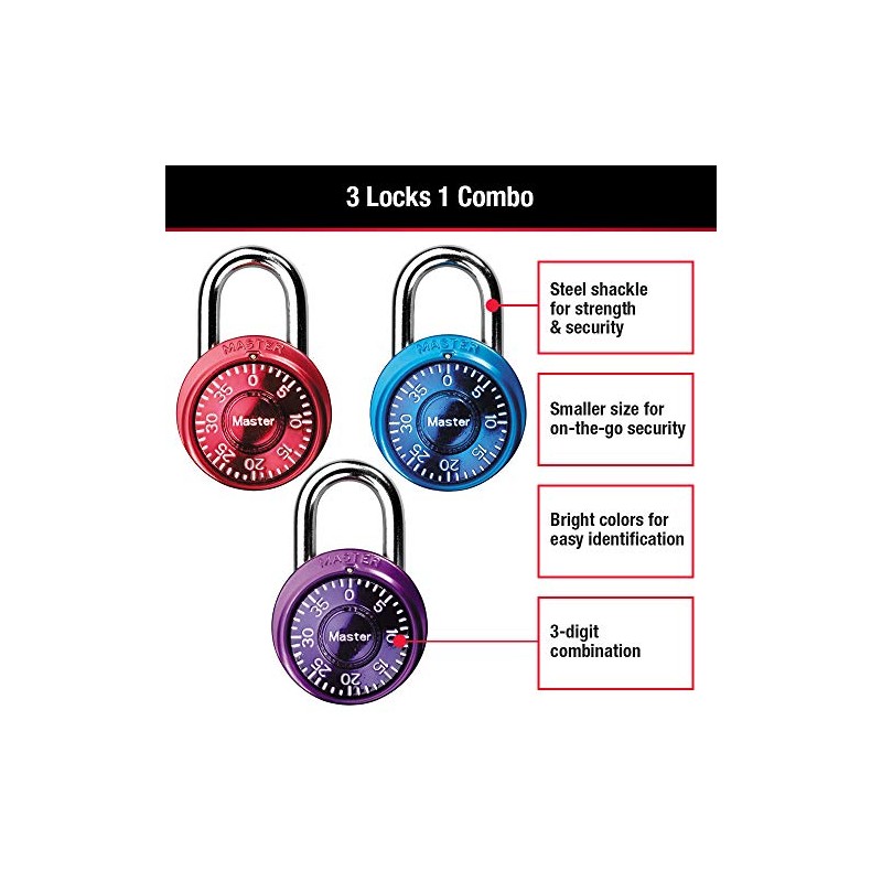 Master Lock 1533TRI - Candado de combinación