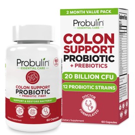 Probulin Suplemento Probiótico Para El Apoyo Del Colon, Cápsulas Probióticas Diarias Para La Salud Intestinal, Digestiva E Inmunológica Para Hombres Y Mujeres, 20 Mil Millones De Ufc, Veganas, Botella