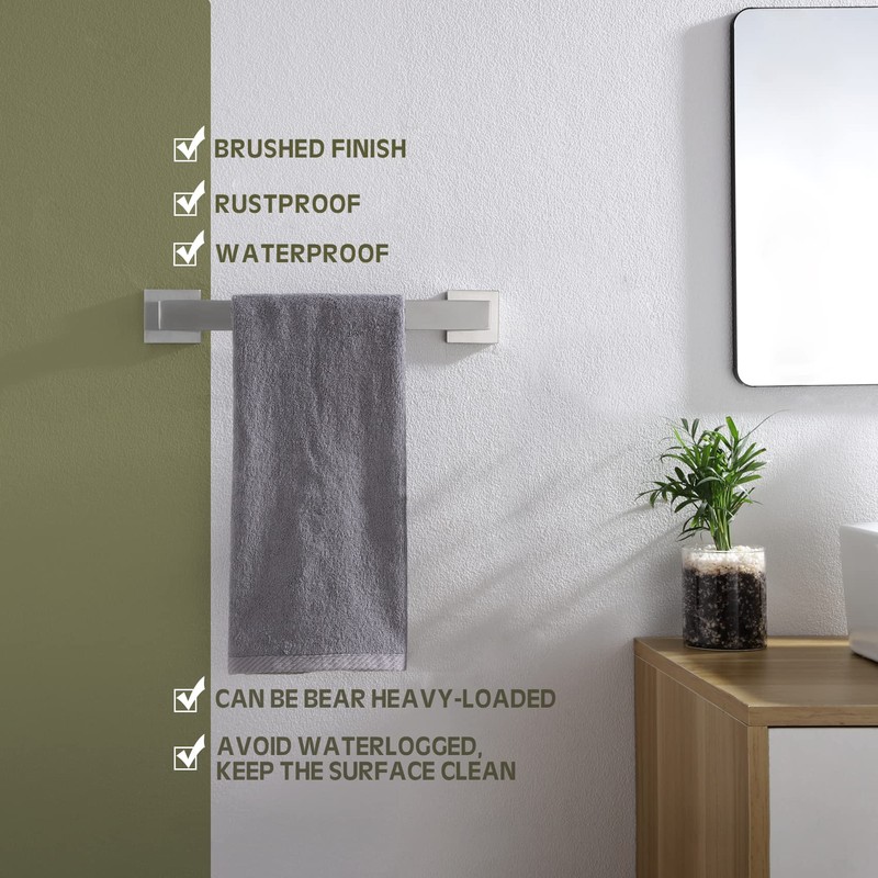 KOKOSIRI 12-Inch Single Towel Bar, Bathroom Kitchen Towel Holder, Wall