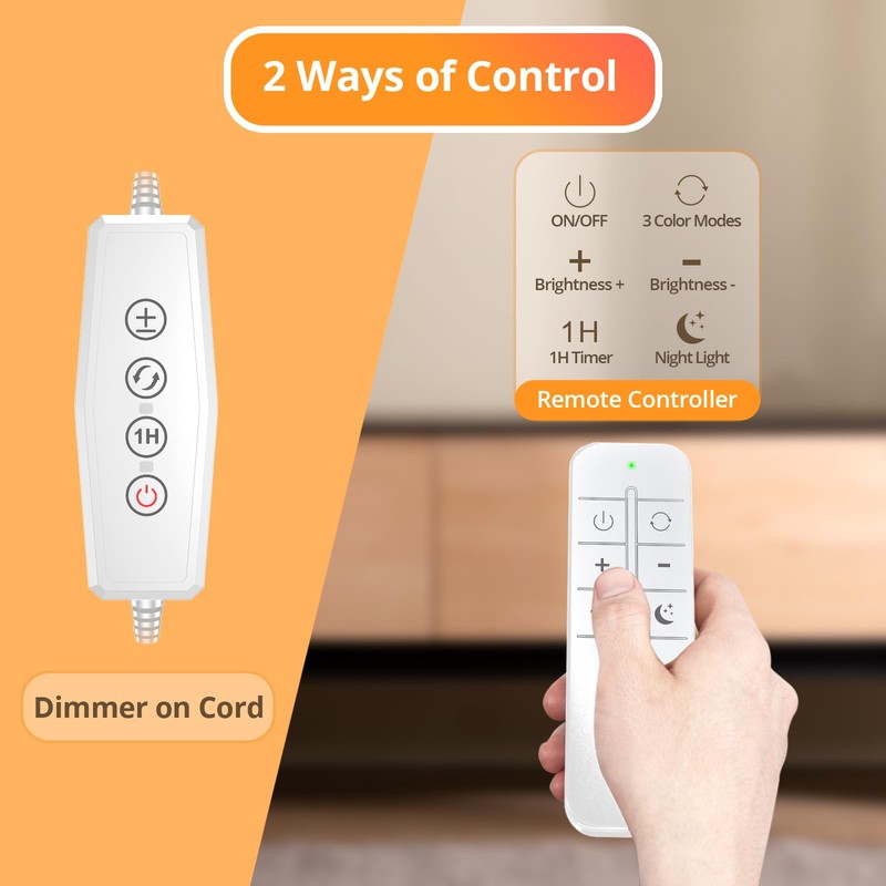 iFalarila Reading Light with Remote, LED Desk Lamp Clip on
