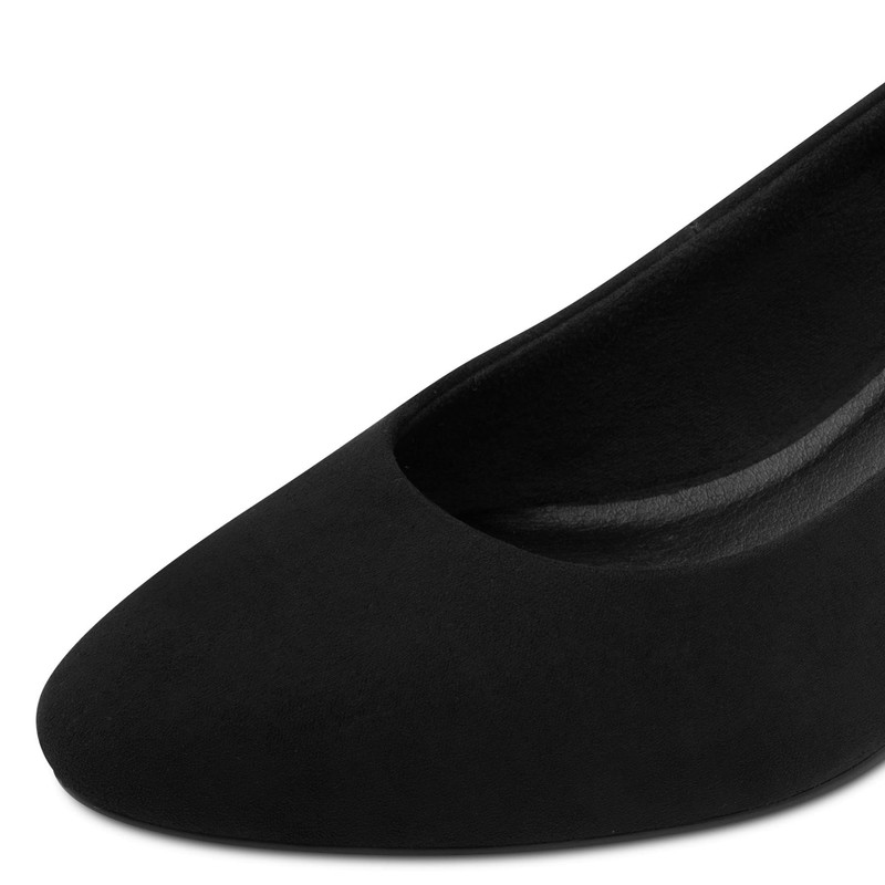 MARCO TOZZI Women's Elegant Block Heel Court Shoes, black