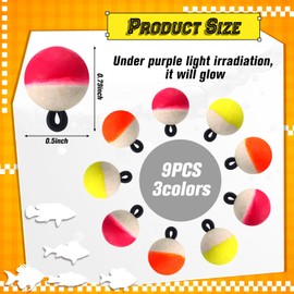 Sonwyoung 9 Pcs Fly Fishing Strike Indicators for Trout Neon Fishing Bobbers Floats(S,Neon)