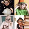 LSYYSL 4 Pieces Black Round Glasses, Nerdy Glasses, Fun Retro